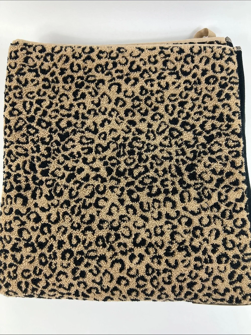 Rachel Zoe Bath Towel Leopard Cheetah Animal Print Black Brown 1 Pc NEW